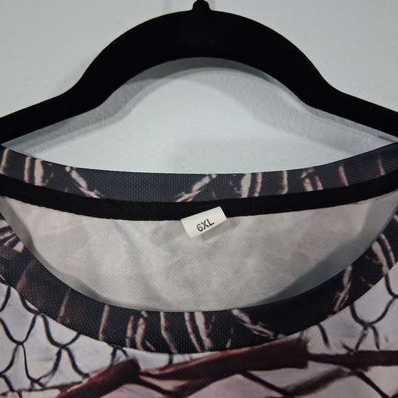 Big Men's Dragon Shirt Tshirt Red Dragon Black White Scales Big & Tall Size 6X - Picture 2 of 12